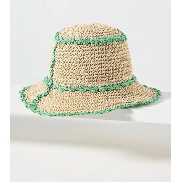 ANTHROPOLOGIE
Straw Bucket Hat - Green - Picture 2 of 3